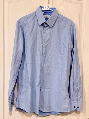 Duchamp Light Blue Micro-Check Dress Shirt